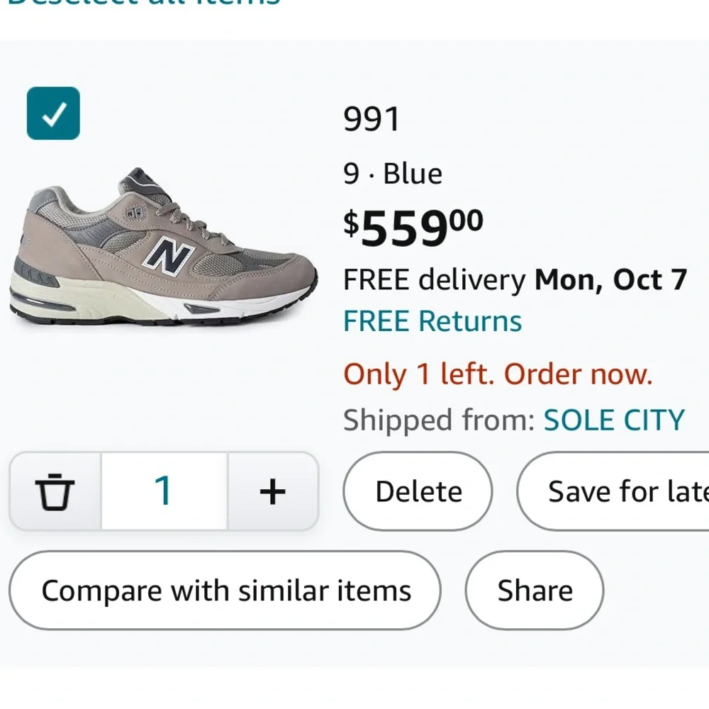 Men’s New Balance 991 Made n UK - Picture 12 of 13